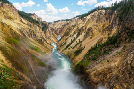 Yellowstone Nationalpark - Sicht in den Yellowstone Canyon vom Lower Fall