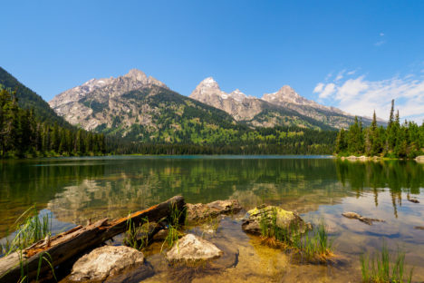 Grand Teton Nationalpark - sicht vom Taggert Lake auf den Grand Teton
