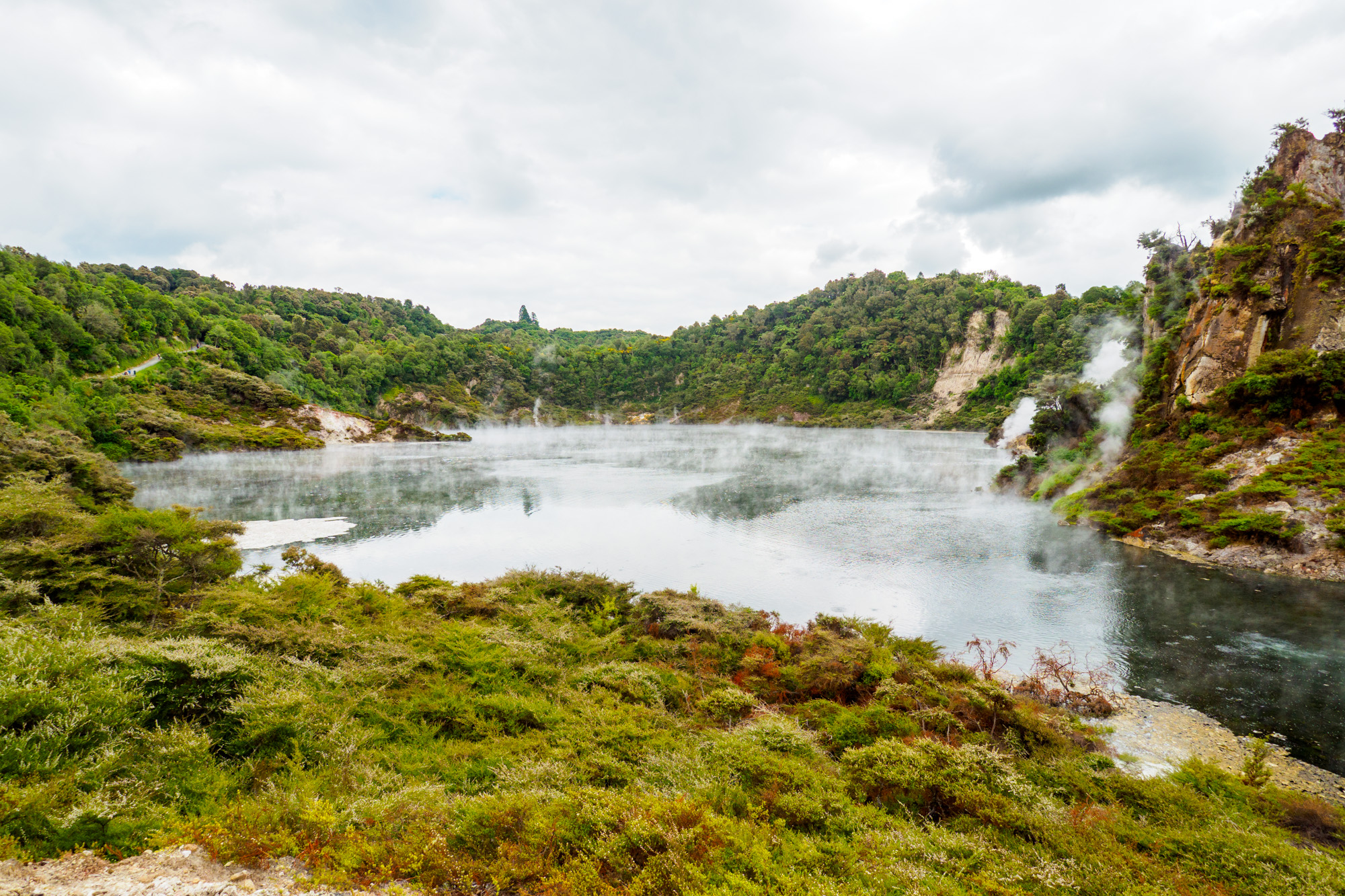 Rotorua und Taupo - Frying Pan Lake im Waimangu Volcanic and Thermal Valley