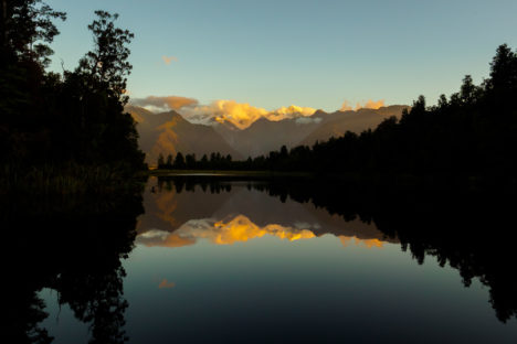 Westküste - Spiegelung des Aoraki Mt Cook am Lake Matheson
